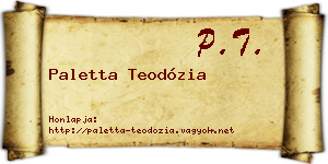 Paletta Teodózia névjegykártya